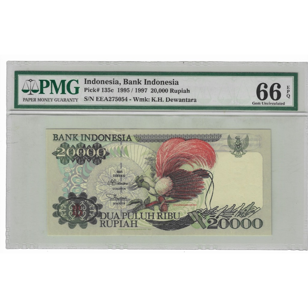 Uang PMG 20000 Rupiah Cendrawasih 1995