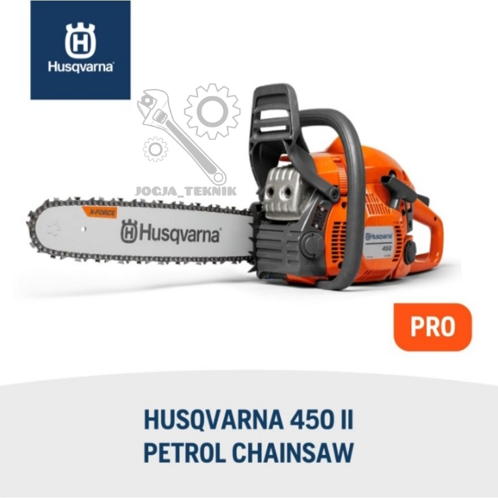 Chainsaw Husqvarna 450 II 20 inch Lengkap + Bar ORIGINAL SWEDIA / Mesin Potong Kayu Chainsaw Husqvar