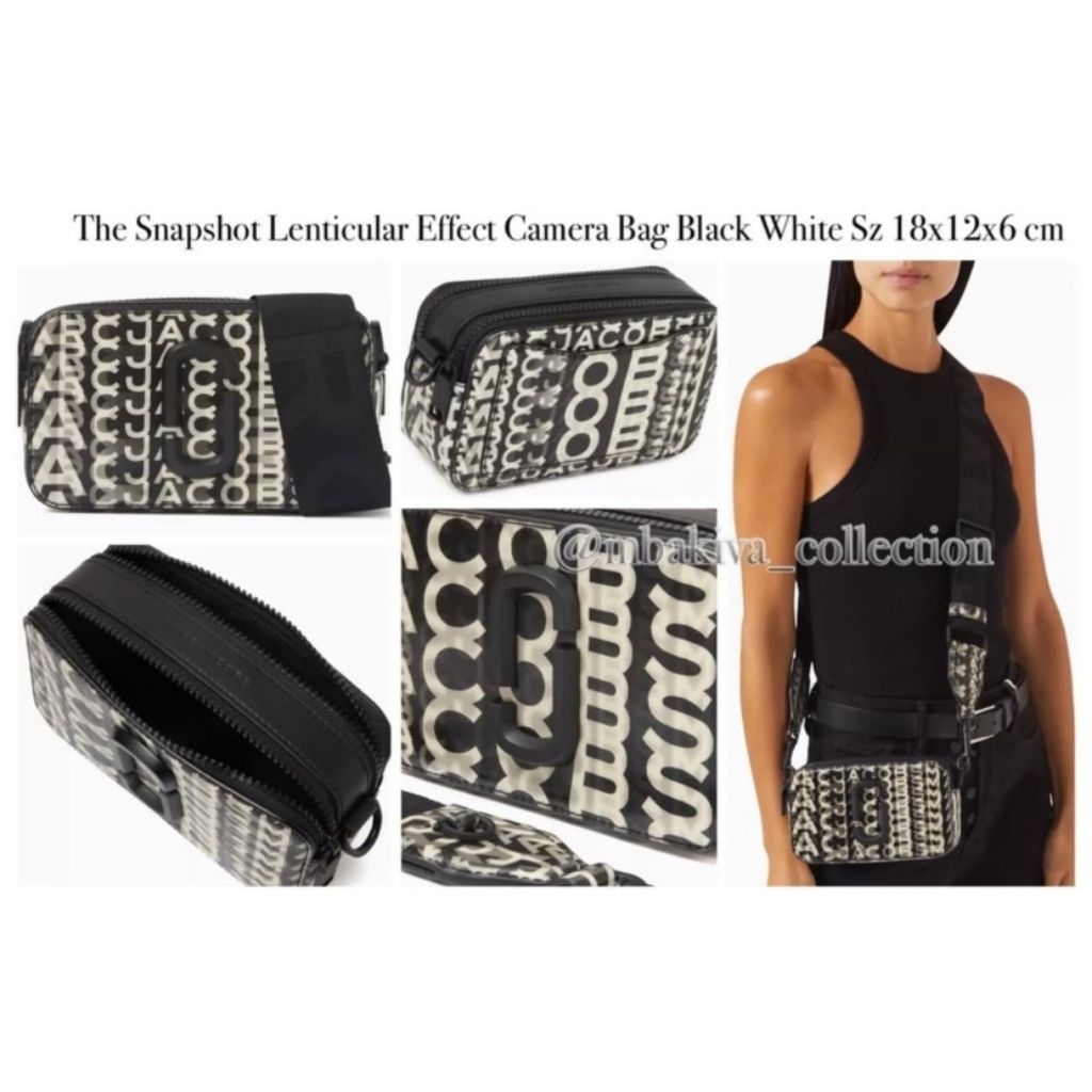 The Snapshot Lenticular Effect Camera Bag Black White