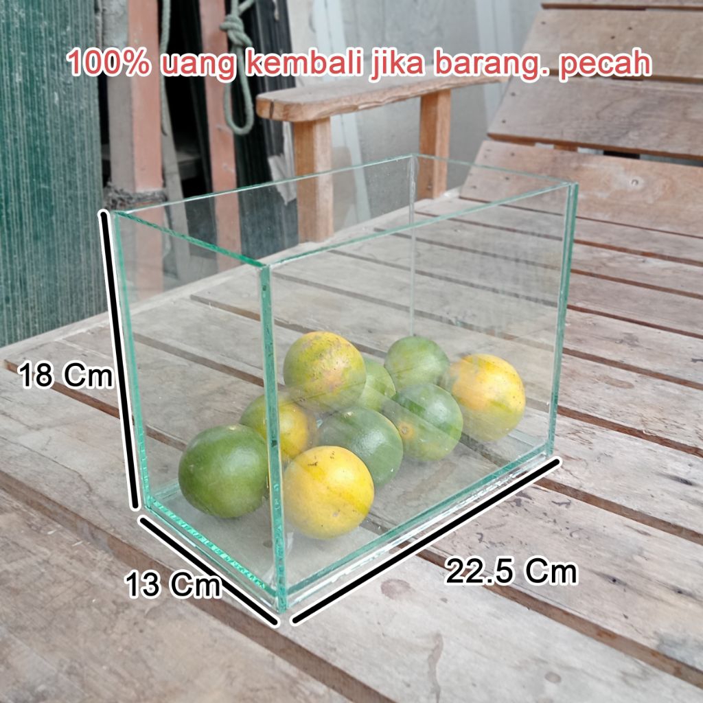 tempat buah/jeruk peras kaca bening 5mm