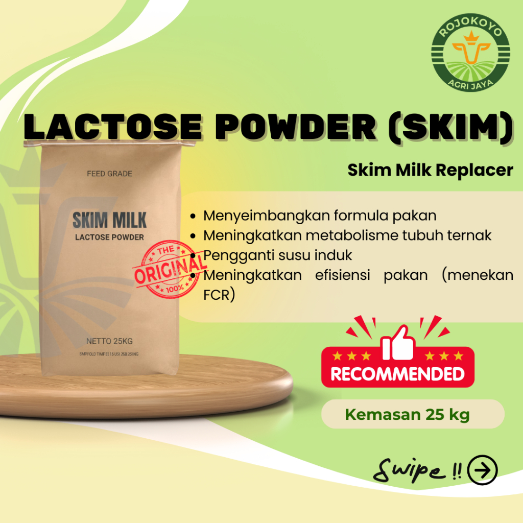 Skim Milk Replacer-Lactose Powder Lactoskim Feed Grade 25kg - Suplemen Susu Skim untuk Hewan