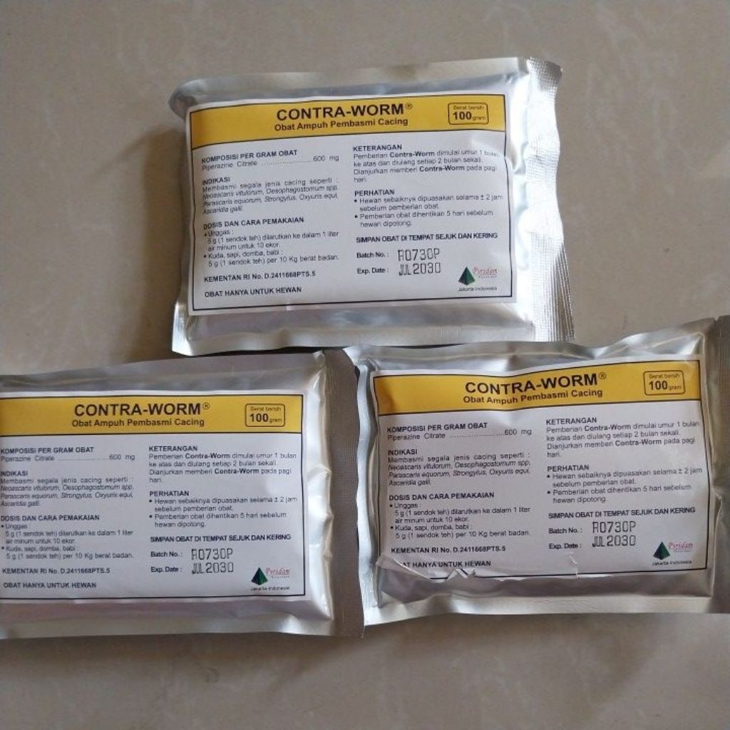 Contra-Worm 100gr obat cacing powder