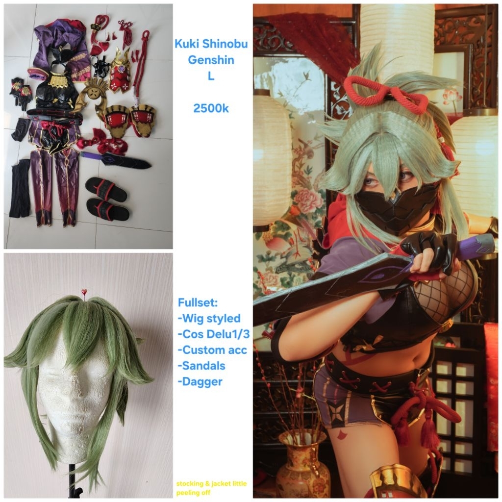 Kostum Cosplay Kuki Shinobu Genshin Impact