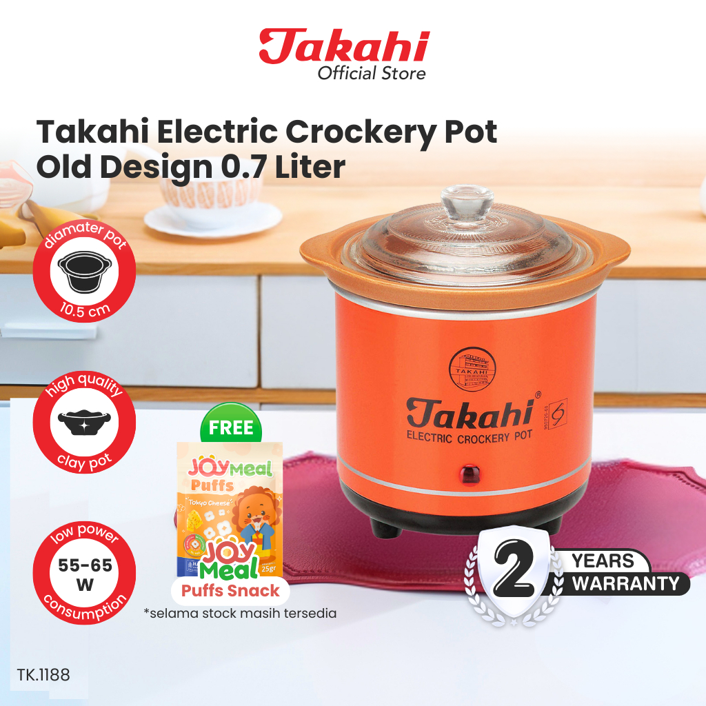 Takahi Electric Crockery Pot 0.7 Liter Old Design (INSTAN/SAMEDAY) | Slow Cooker