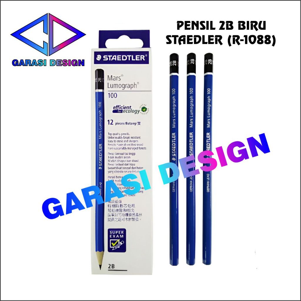 1 PCS PENSIL 2B BIRU STAEDTLER / PENSIL KAYU 2B STAEDTLER / PENSIL UJIAN 2B STAEDTLER (R-1088)