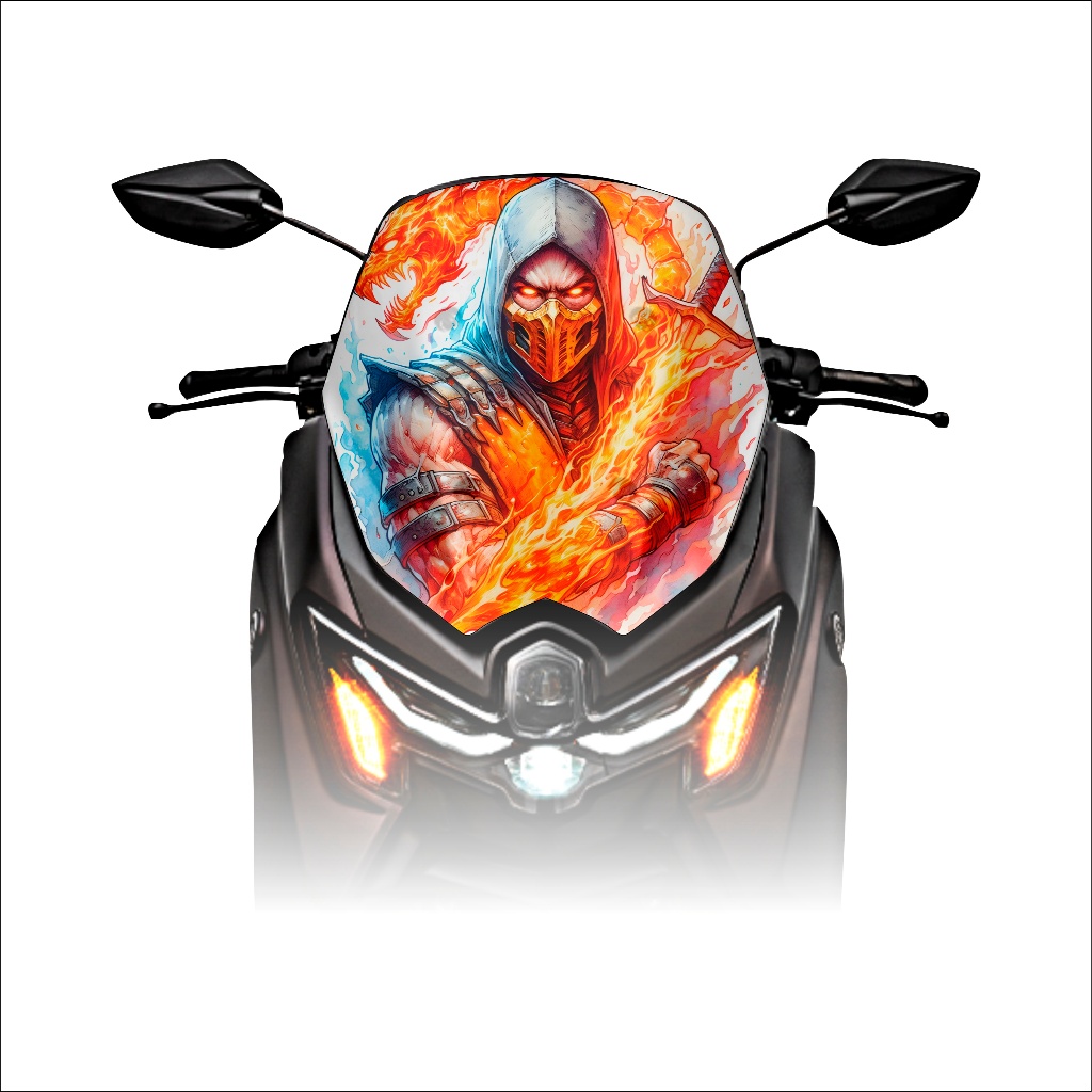 stiker windsield - visor n max neo s - turbo motif keren terbaru 1897 - 1904