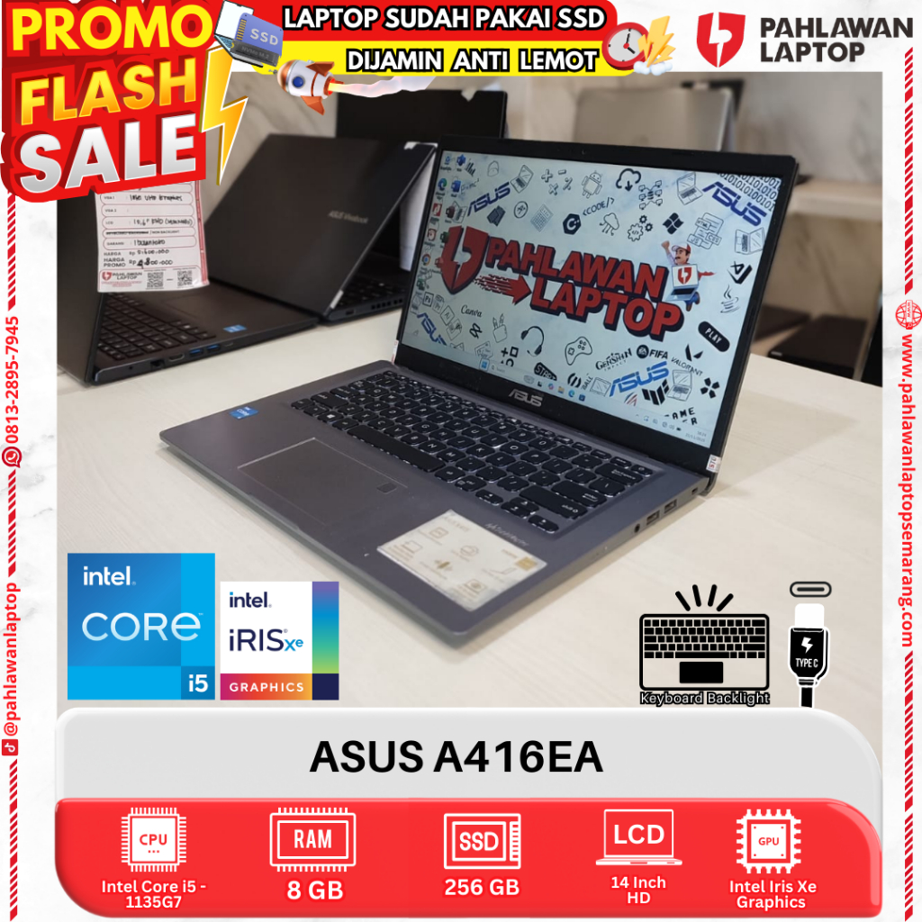 LAPTOP ASUS A416EA Core i5 GEN 11 RAM 8GB SSD 256GB