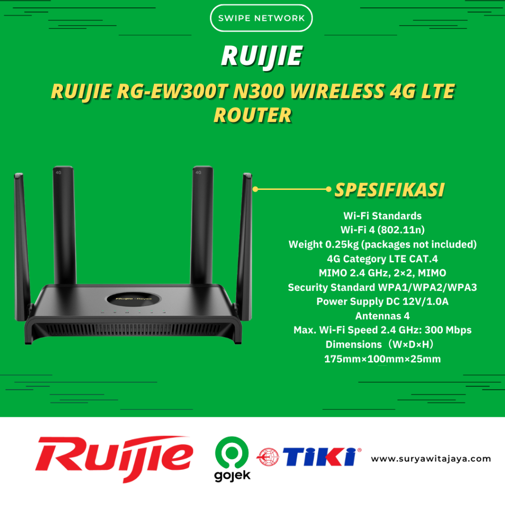 Ruijie RG-EW300T N300 Wireless 4G LTE Router