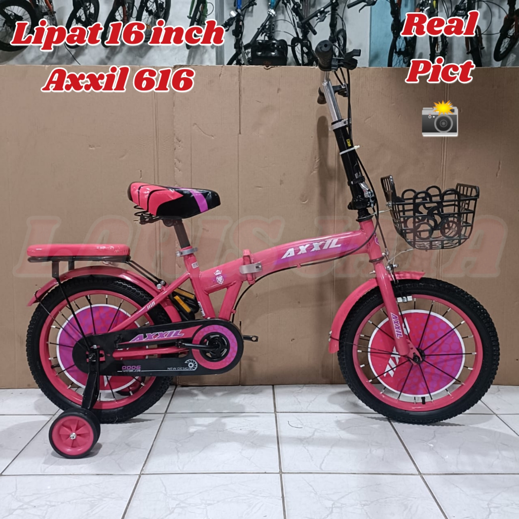 [ BONUS BELL ]  Sepeda Lipat 16 Inch Axxil 616 Terbaru, Dan sepeda lipat 16 mazara 2288 sr