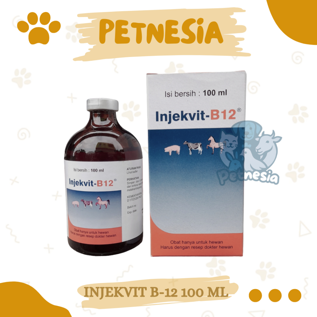 INJEKVIT B12 MEDION 100 ML -Vitamin Mengandung B12 Single Untuk Ternak