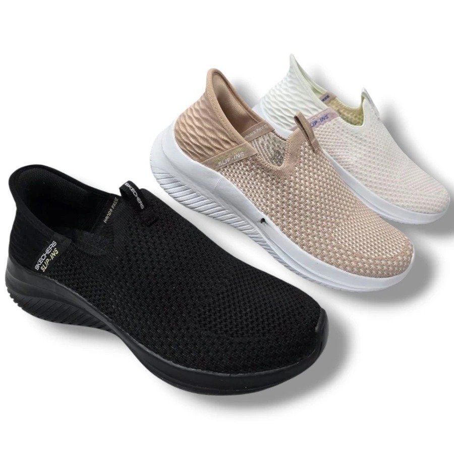 Sepatu Sneakers Branded SkecherZ Wanita Slip Ins Shinny/Slip On