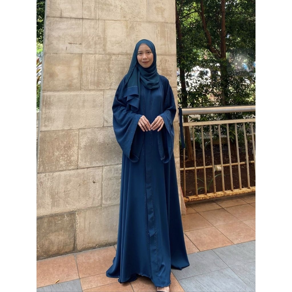 Abaya Jihan Ophie151 Set 3in1 Swarovski Hitam Muslim