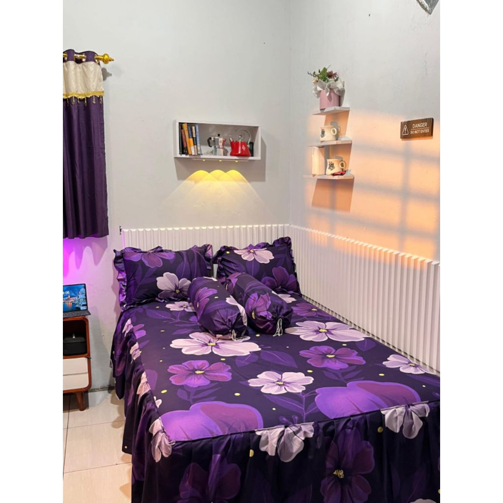 SPREI RUMBAI JUMBO 200X200 PREMIUM FREE 2 SARUNG BANTAL 2 SARUNG GULING