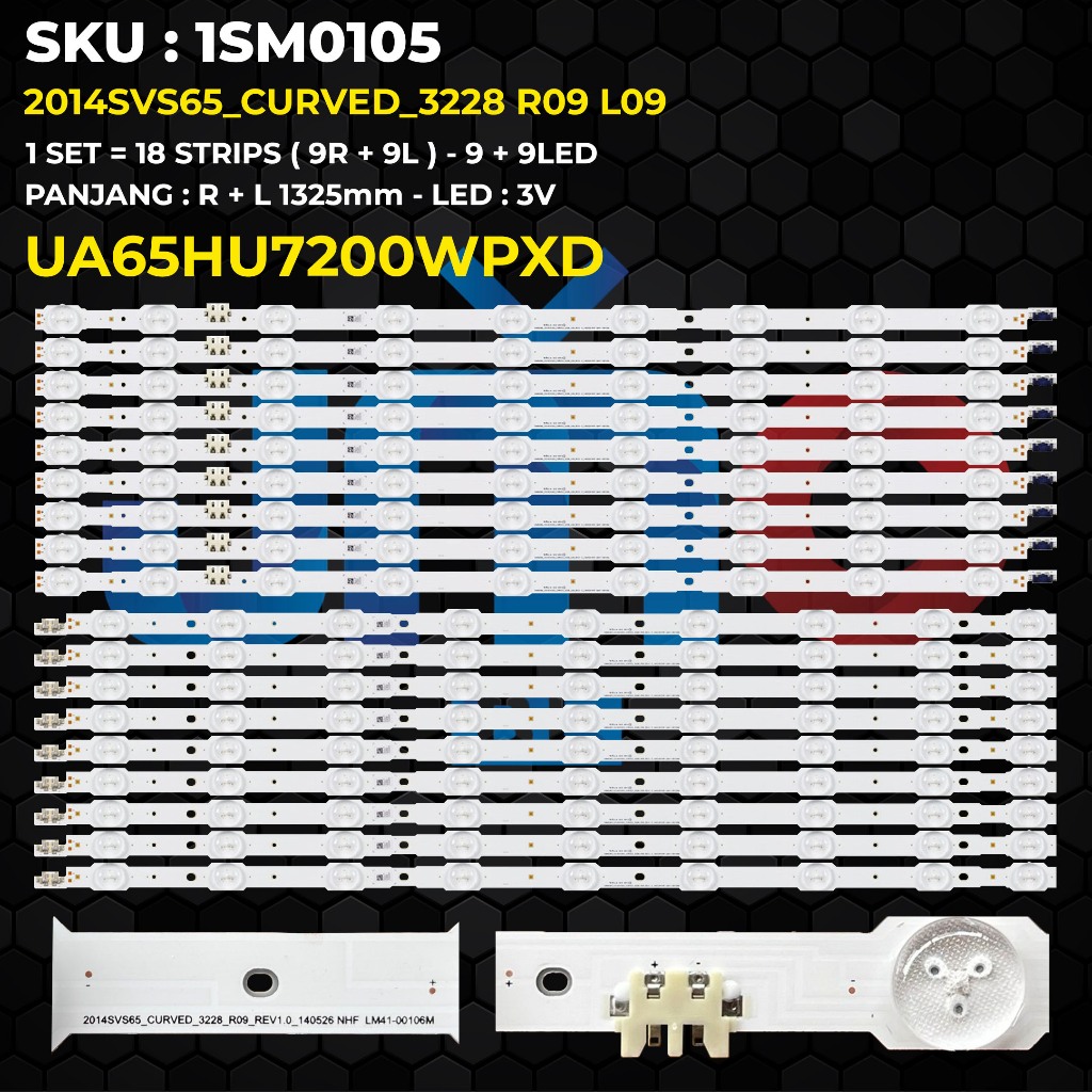 Backlight TV Samsung 65 Inch UA65HU7200 UA65HU7200WPXD 2014SVS65_CURVED_3228 R09 L09