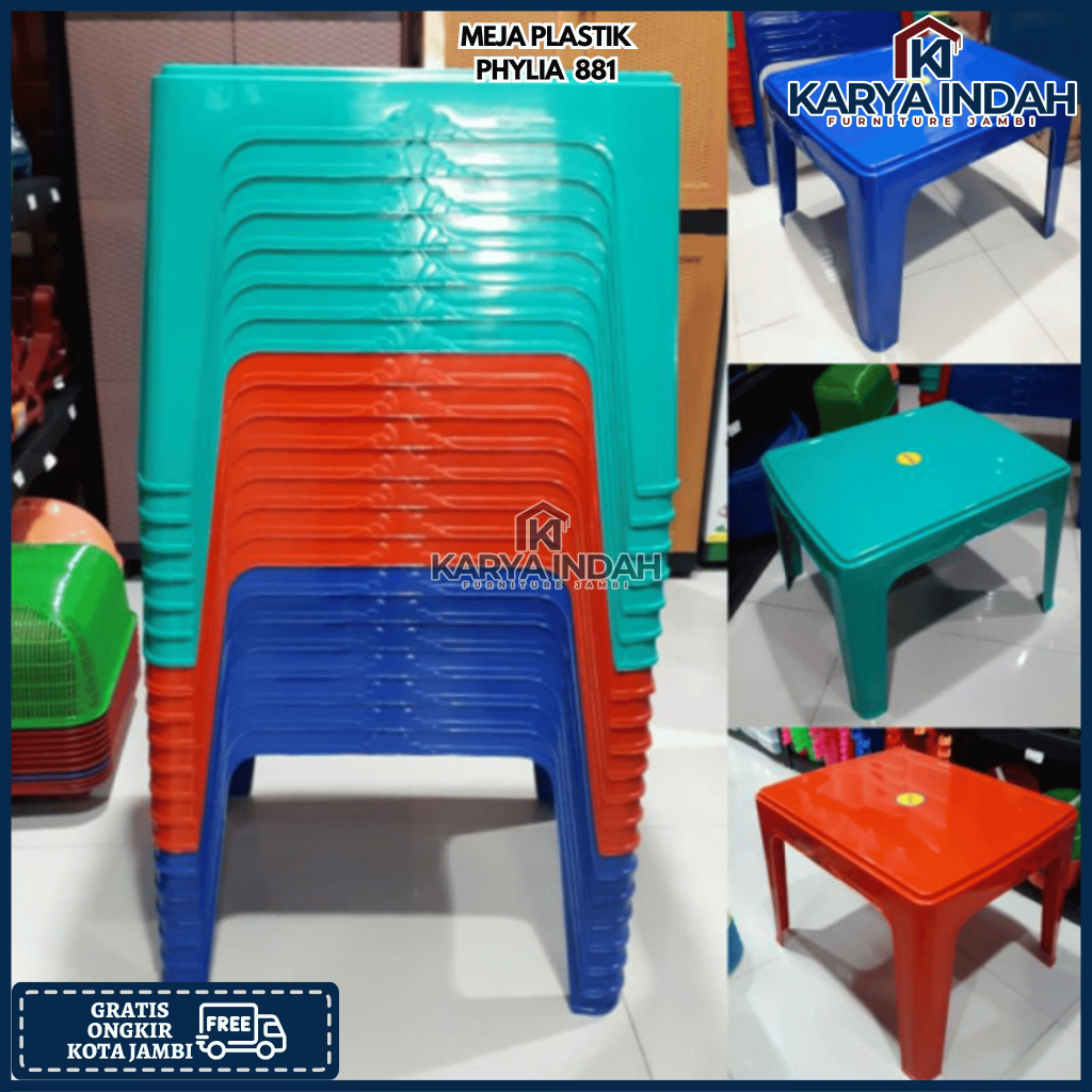 Meja Kecil Plastik PHYLIA 881 Meja Teras / Cafe Warna Plastik