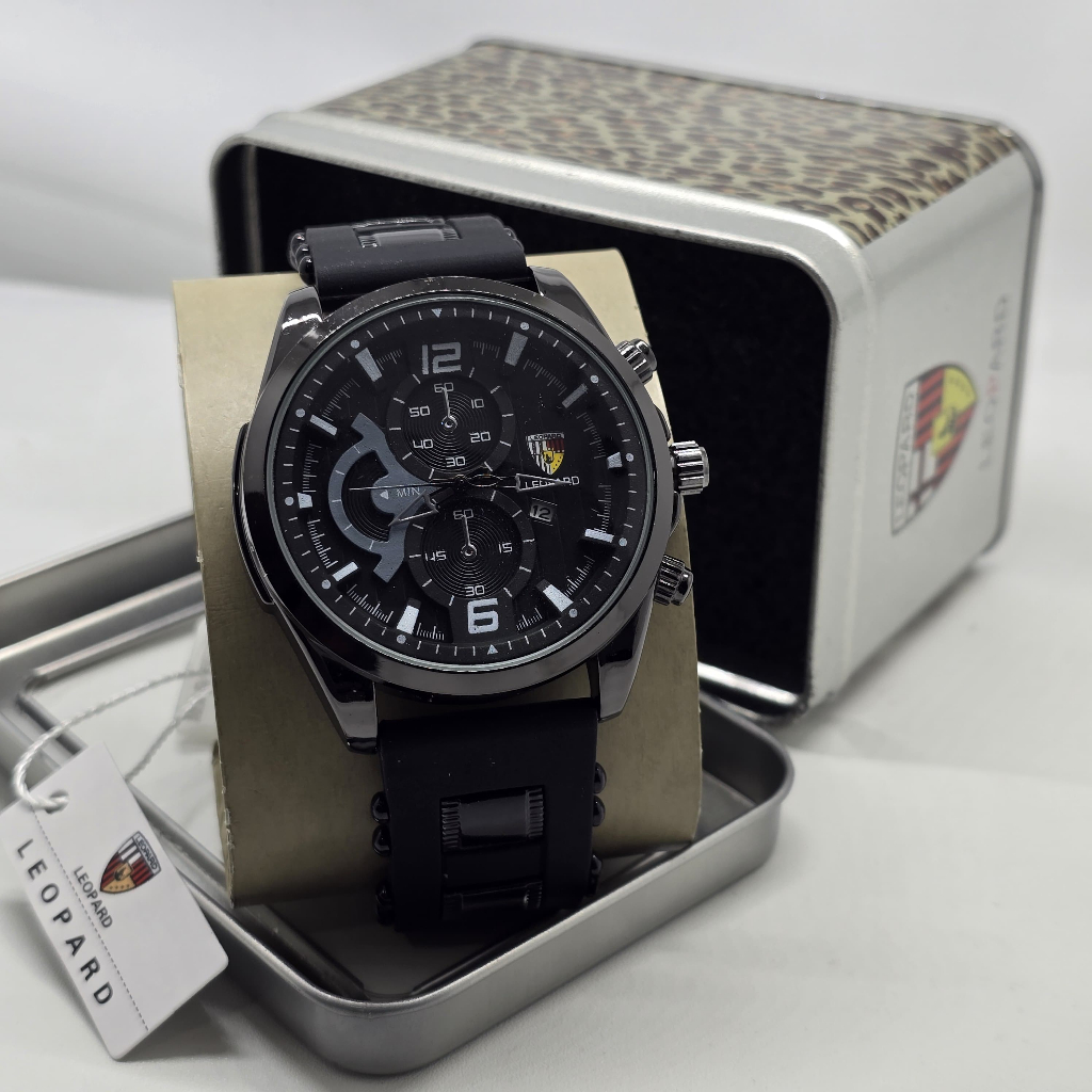 ( BISA COD ) jam tangan pria LEOPARD ORIGINAL L-8056