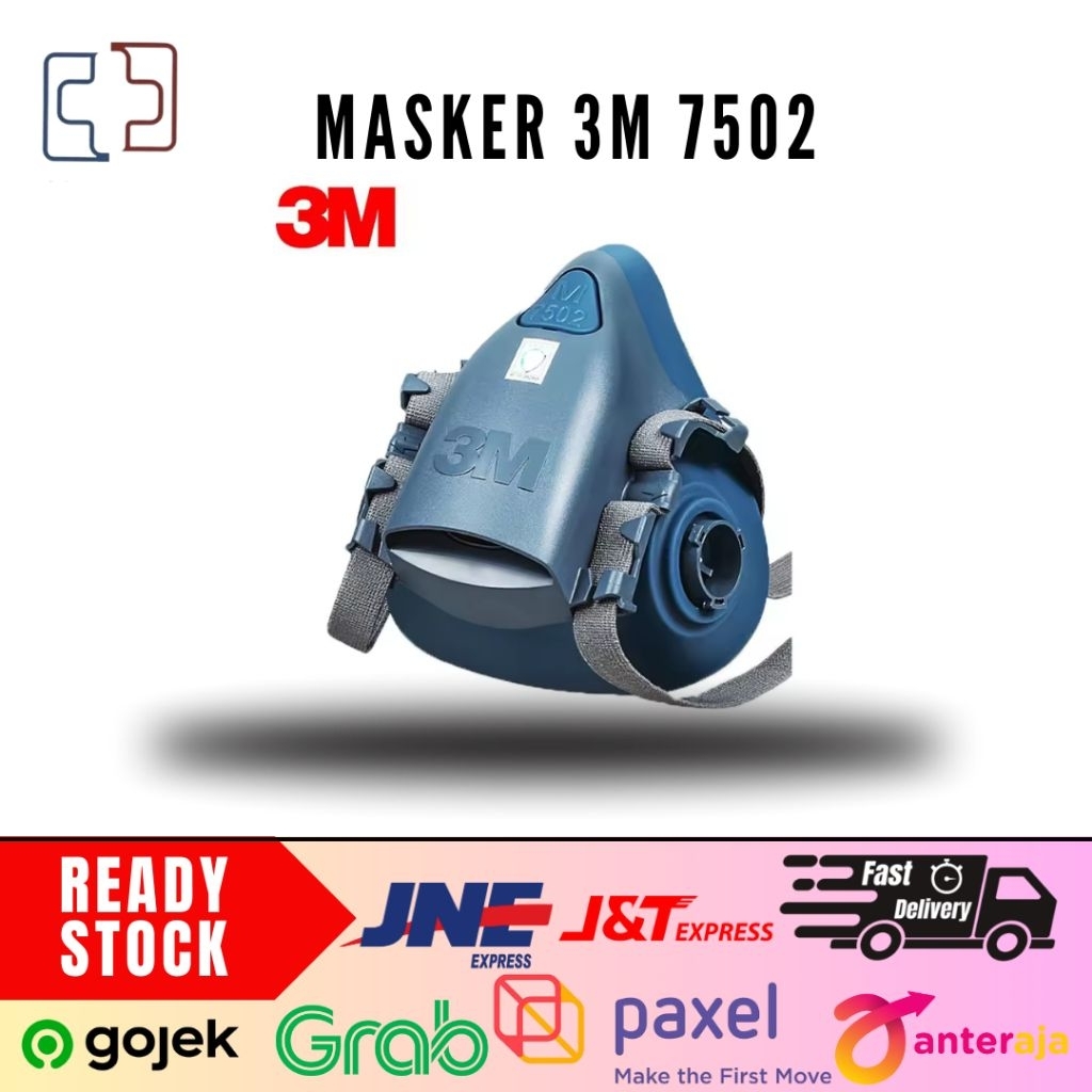 Masker 3M 7502 Reusable Respirator Half Facepiece Original