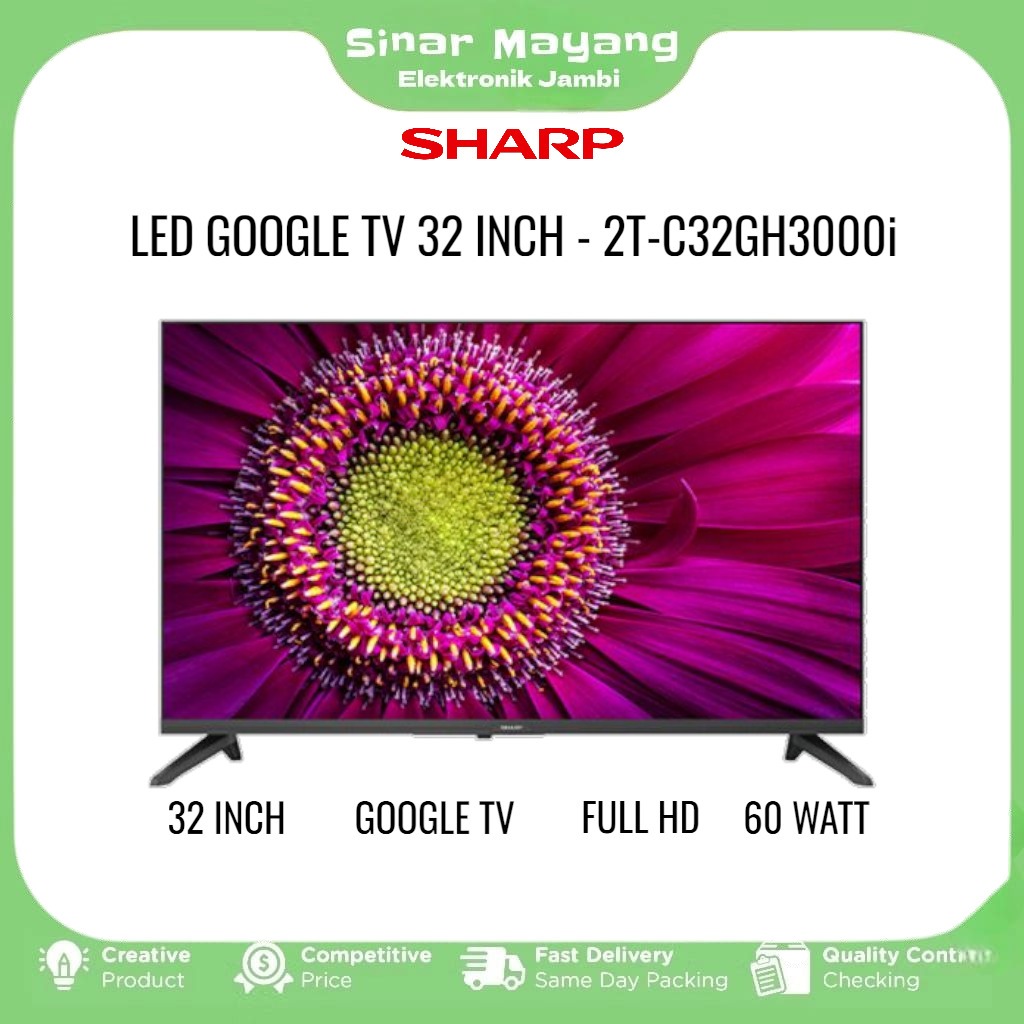 LED SHARP 32GH3000i/ LED 32 Inch Android TV SHARP/ Garansi Resmi SHARP