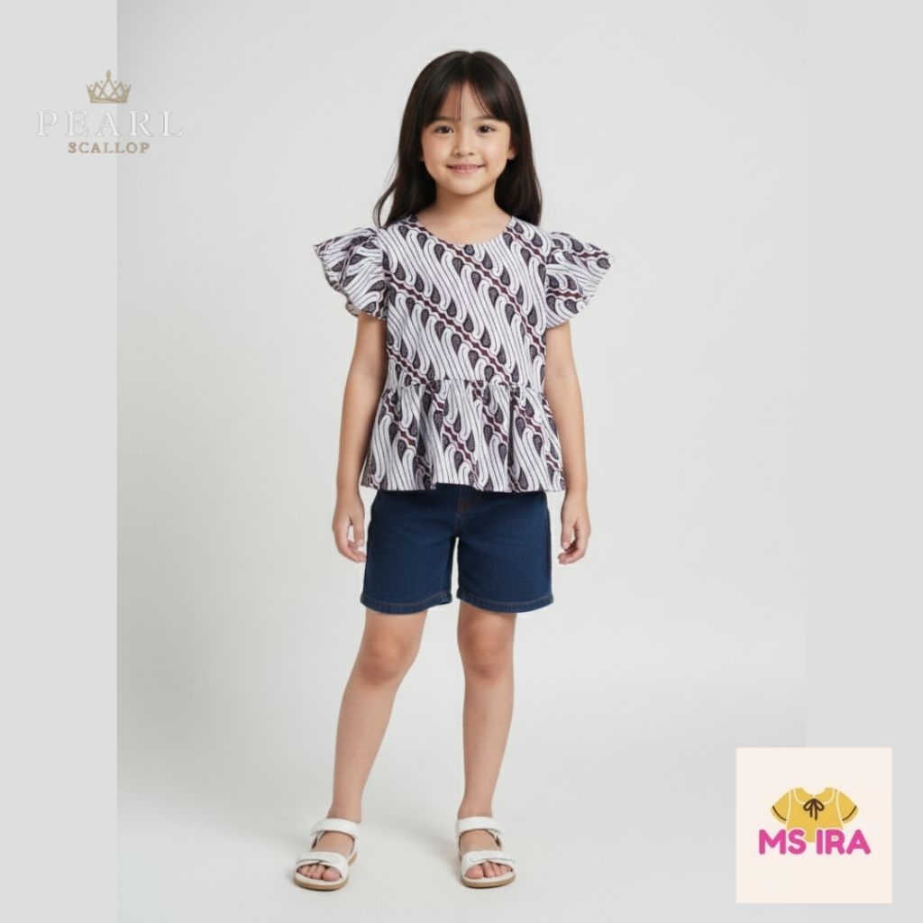 Blouse Ruffle Batik Anak Cantik