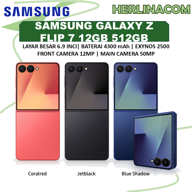 Samsung Galaxy Z Flip7 12/512GB | Smartphone AI | Hp Lipat | Kamera 50MP | 4300 mAh