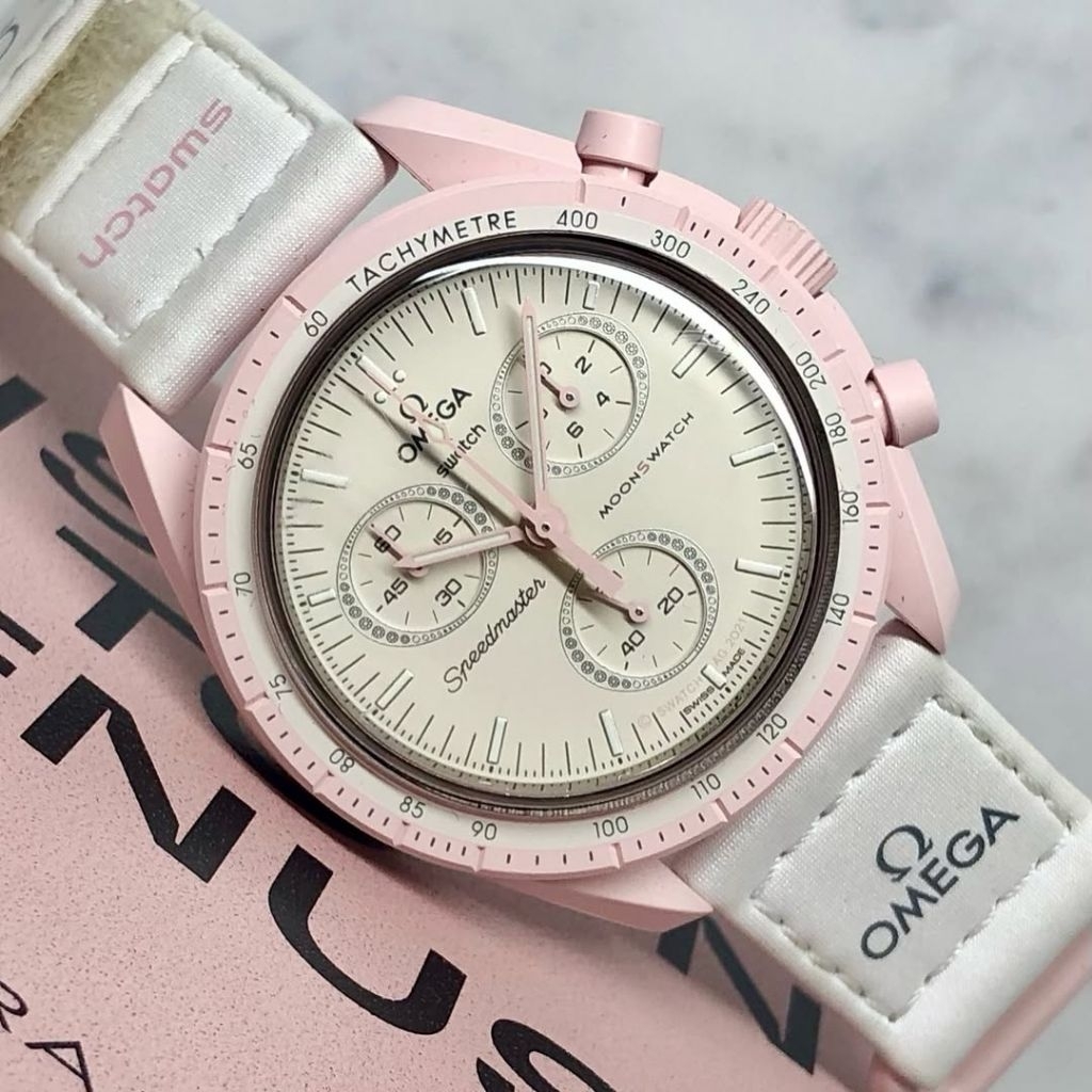 Jam tangan omg x swatch bioceramic moonswatch mission to