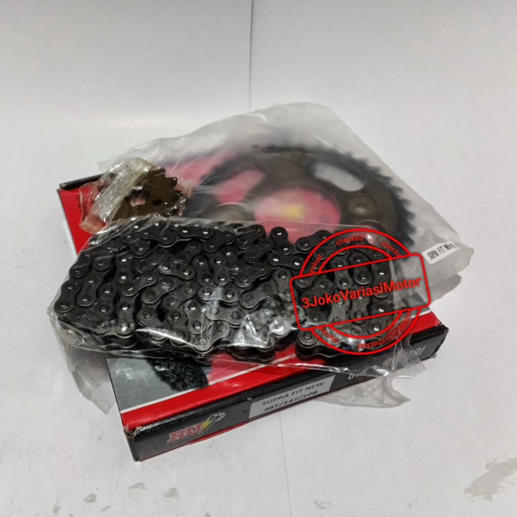 gear set Supra Fit New 428h 38t 14t/ gear paket Supra Fit New 38t 14t 428h (merk random)