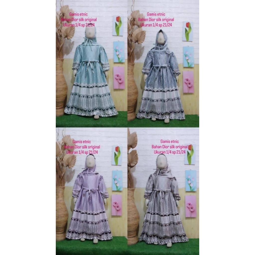 Gamis Etnik Dior Silk Anak Perempuan Usia 6-7Thn (PRD 0215A.03/D-1)