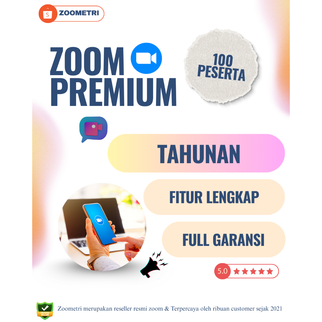 Zoom Pro Tahunan 100 Peserta Bergaransi Full Fitur
