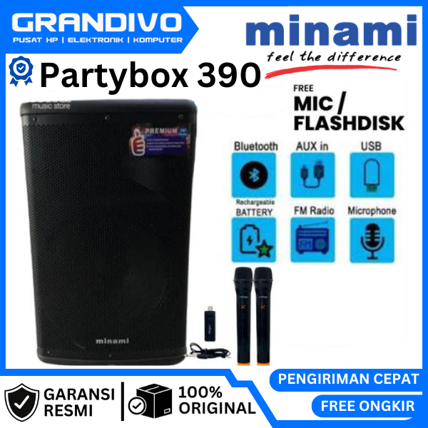 Speaker Minami Partybox 390 Garansi Resmi - GRANDIVO