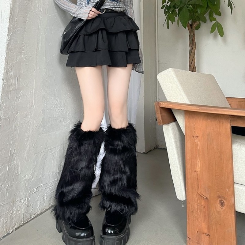 1Pasang Kaos Kaki Bulu Anak Stockings Punk Hot Girls Gothic Style Kaos Kaki Wanita