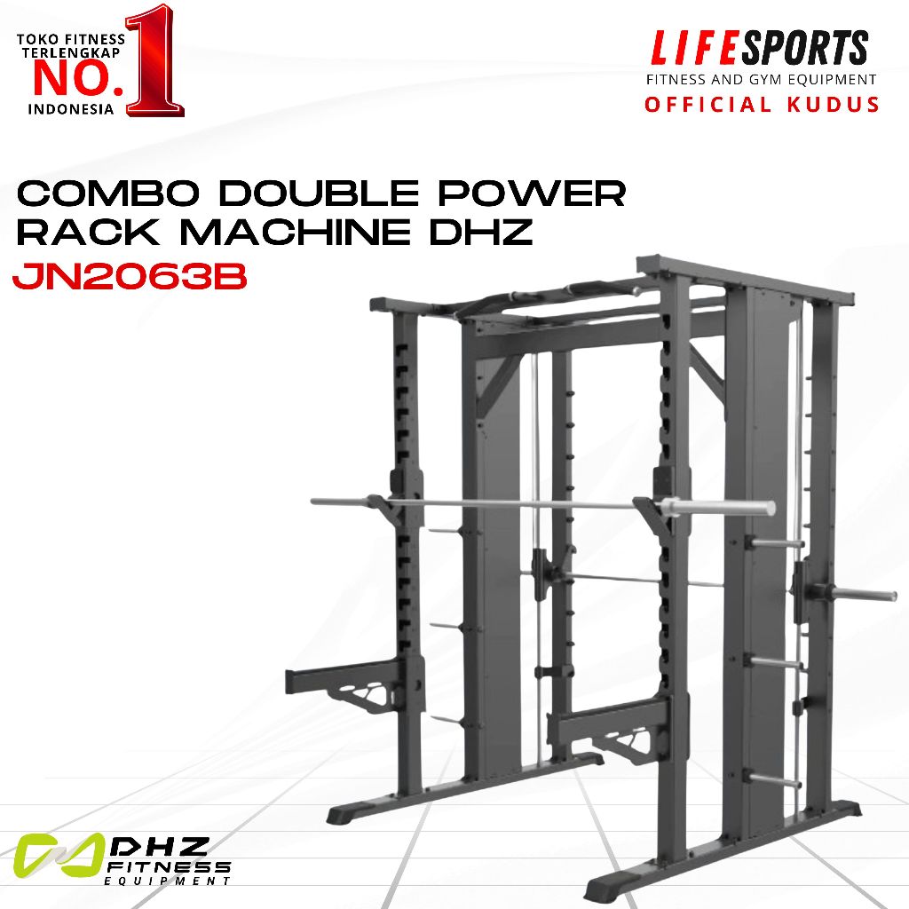 LIFESPORTS - Fitness Gym Smith Combo Double Power Rack Machine DHZ JN2063B