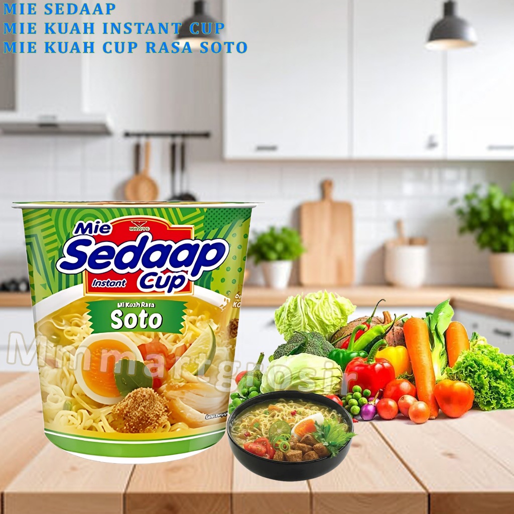 Mie Instan Kuah Cup * Mie Sedap Cup * Mie Kuah Rasa Soto * 81gr