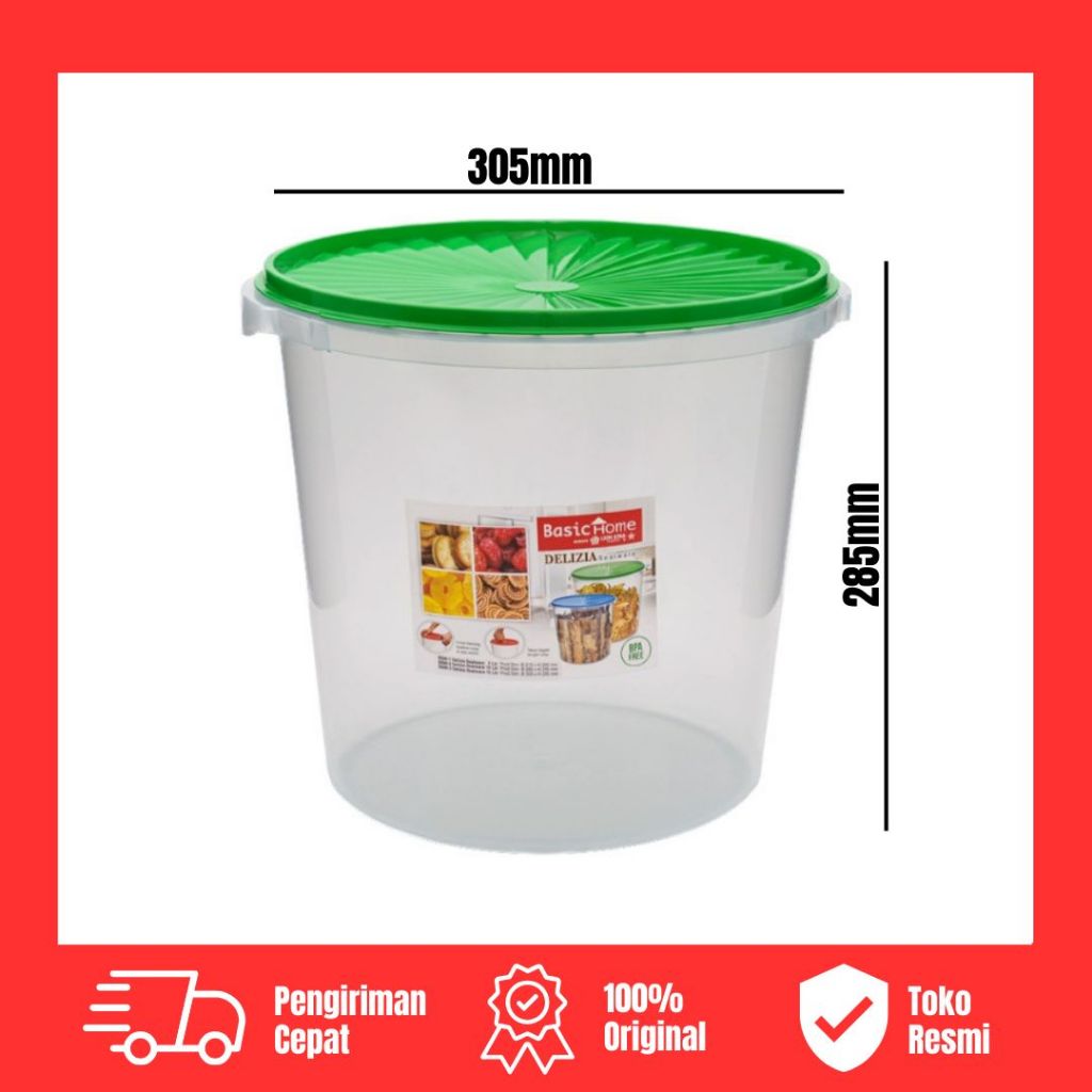 [WARNA REQUEST/RANDOM] Basic Home Delizia Sealware BSW-3 16 Liter Toples Plastik Ukuran Besar Jumbo
