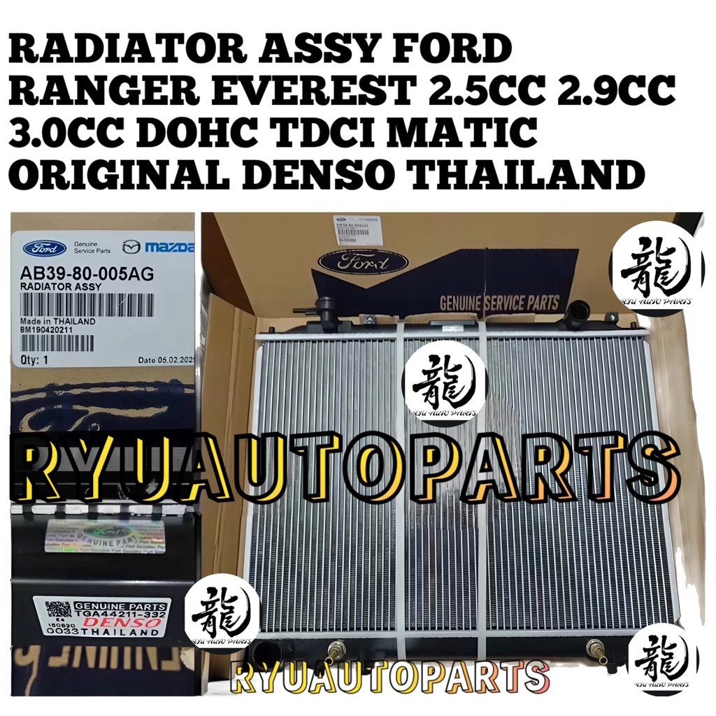 RADIATOR ASSY FORD RANGER EVEREST 2.5 2.9 3.0 CC DOHC TDCI MATIC ORIGINAL DENSO THAILAND