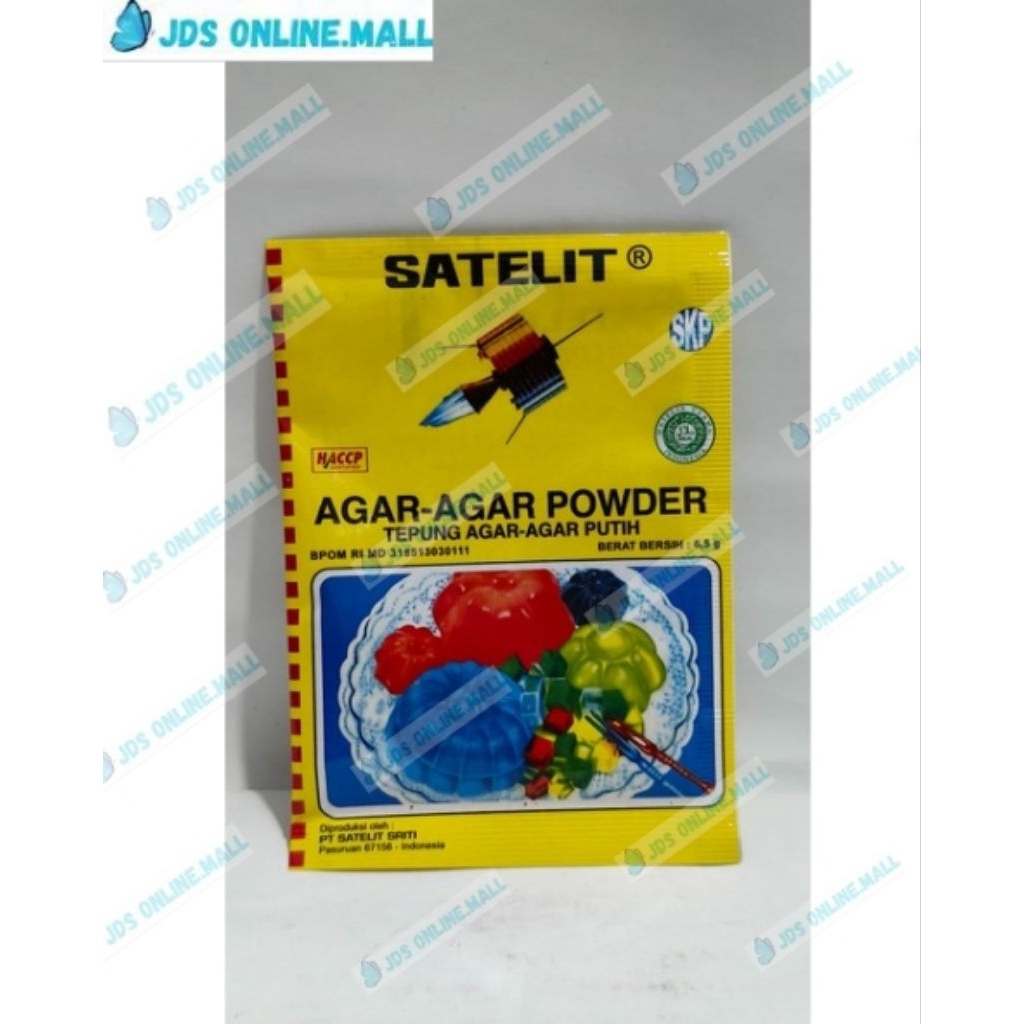 Bubuk Agar-Agar rasa plain merk Satelit 6,5gr