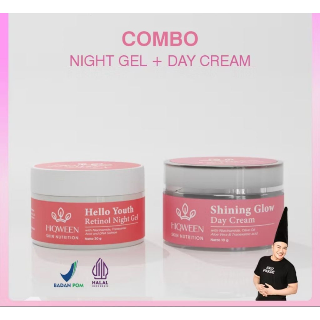 Promo Hiqween Twinpack Retinol Night Gel REFORMULA Moisturizer Mengatasi Flek Bandel