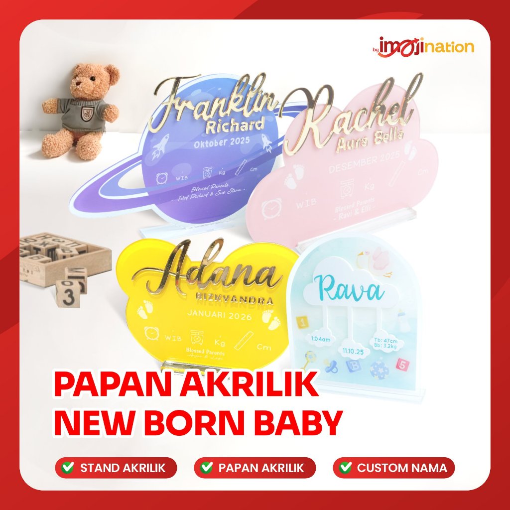 PAPAN NAMA BAYI | HOSPITAL BOARD BABY | PAPAN NAMA BAYI NEWBORN | BIODATA ANAK AKRILIK