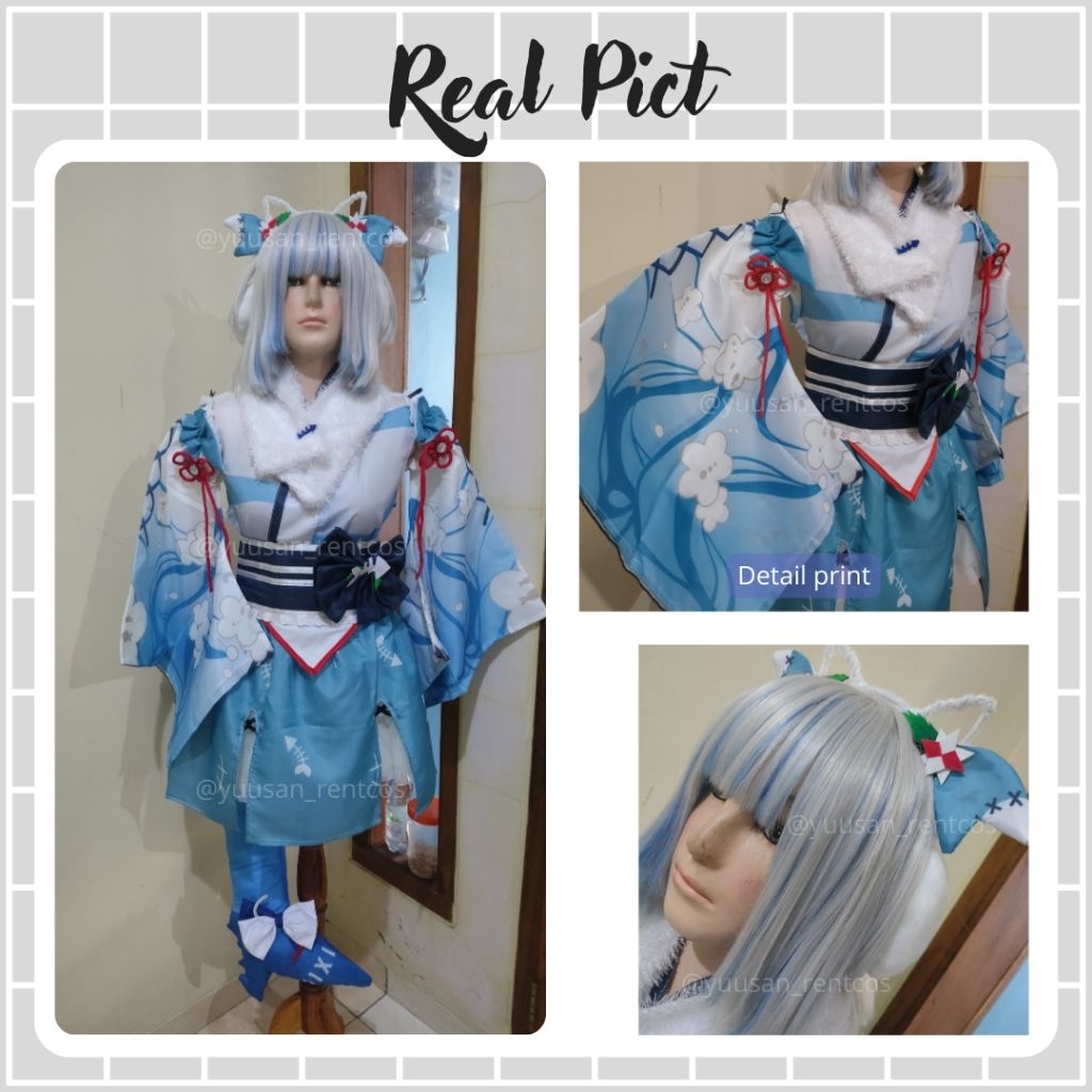 Gawr Gura Kimono Costume Cosplay