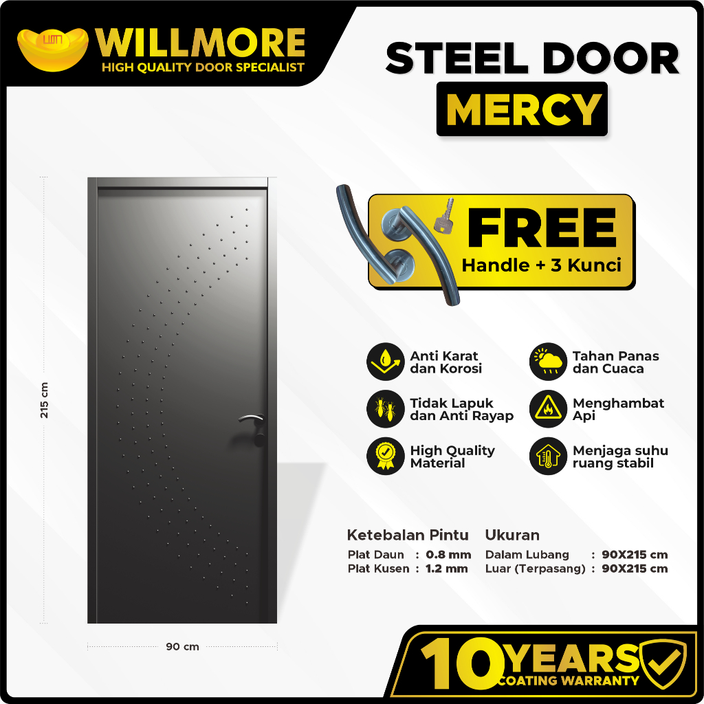 WILLMORE PINTU BAJA PREMIUM - MERCY UKURAN 90x215 CM