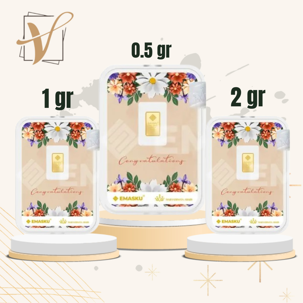 Logam Mulia Emasku Congratulation Pink 0.5 - 2 Gram