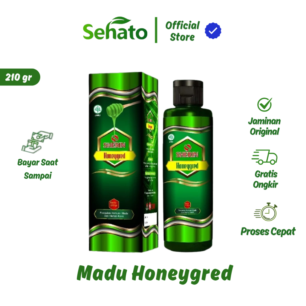 Honeygred 210gr - Madu Hijau Herbal Lambung 100% Original