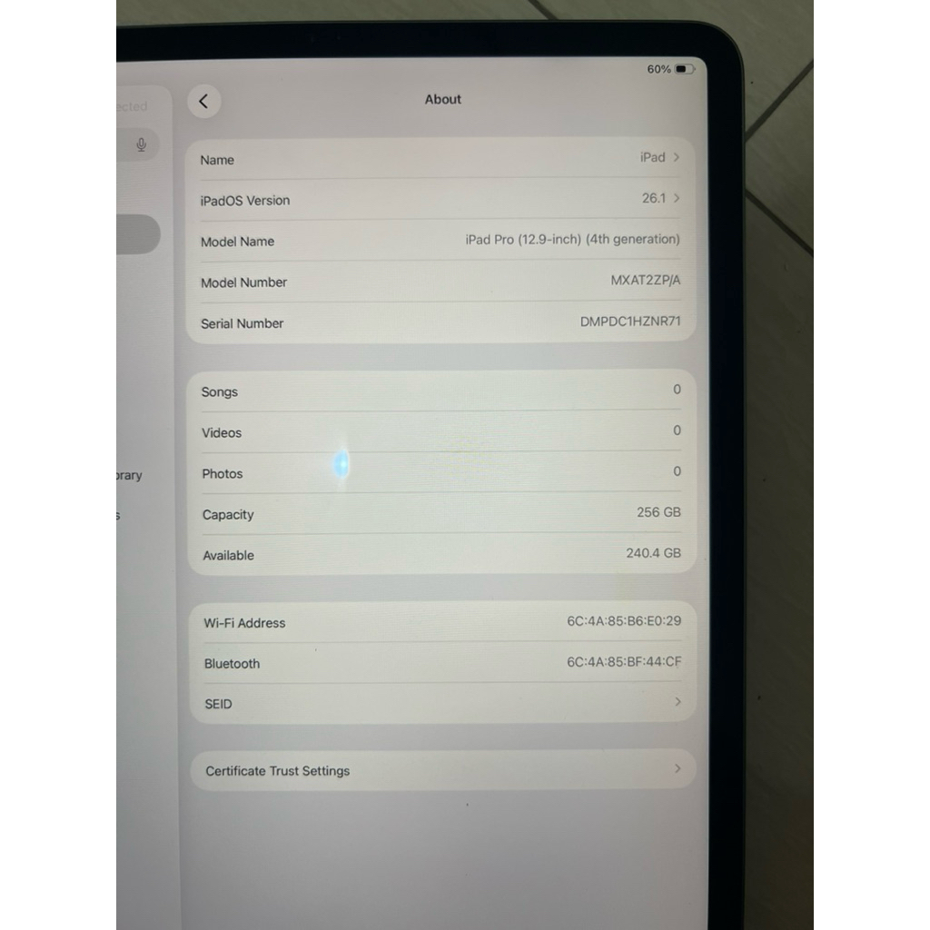 ipad pro 12.9inch 256gb 2020 Ex Inter Bekas Wifi Only
