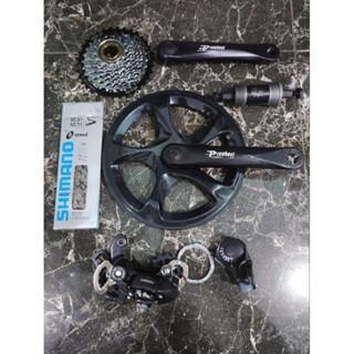 Groupset Shimano 7 Speed TY300 TX35 TX30 Original Ulir Frewheel Sepeda Lipat Minion Federal