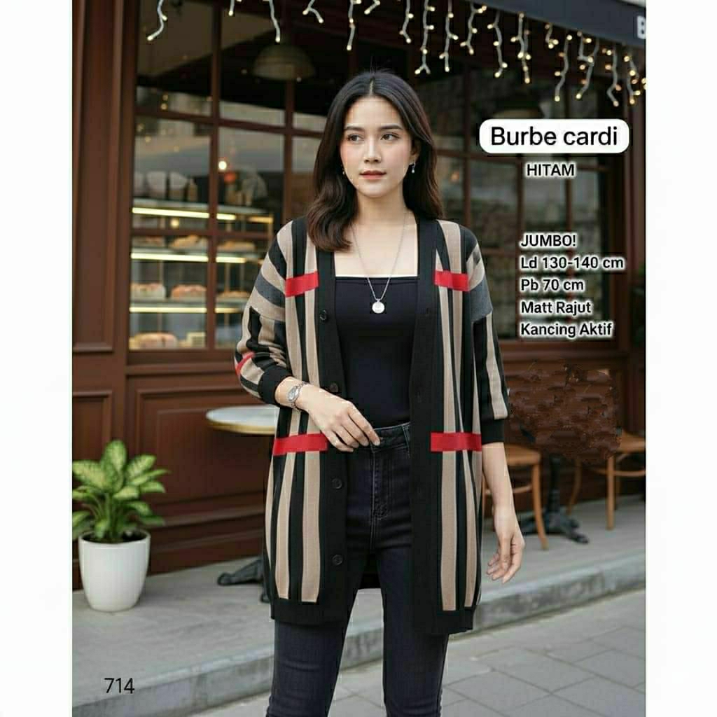 burbe cardigan ld 130 cardigan rajut wanita lengan panjang kancing depan jumbo