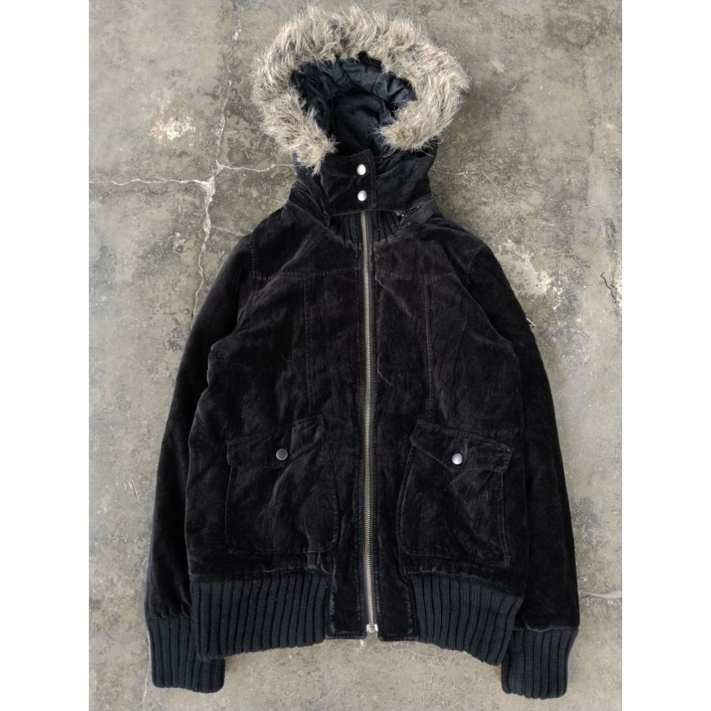 mossimo sport velour velvet fur jacket