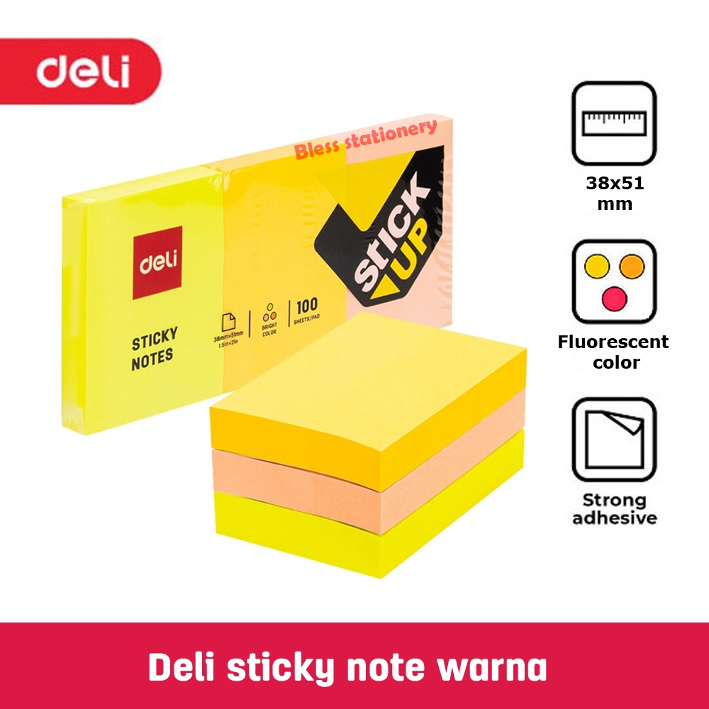 Sticky notes DELI memo tempel pad notes kertas memo index tabs indek tempel indeks kertas