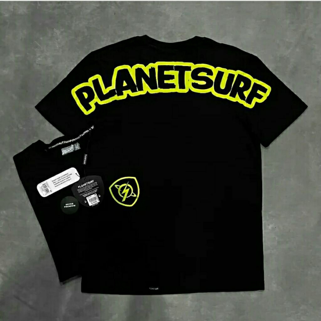 KAOS PLANET SURF PREMIUM MIROR COTTON COMBED 20'S KAOS PLANET SURF FULL TAG KAOS HITAM KAOS PUTIH KA