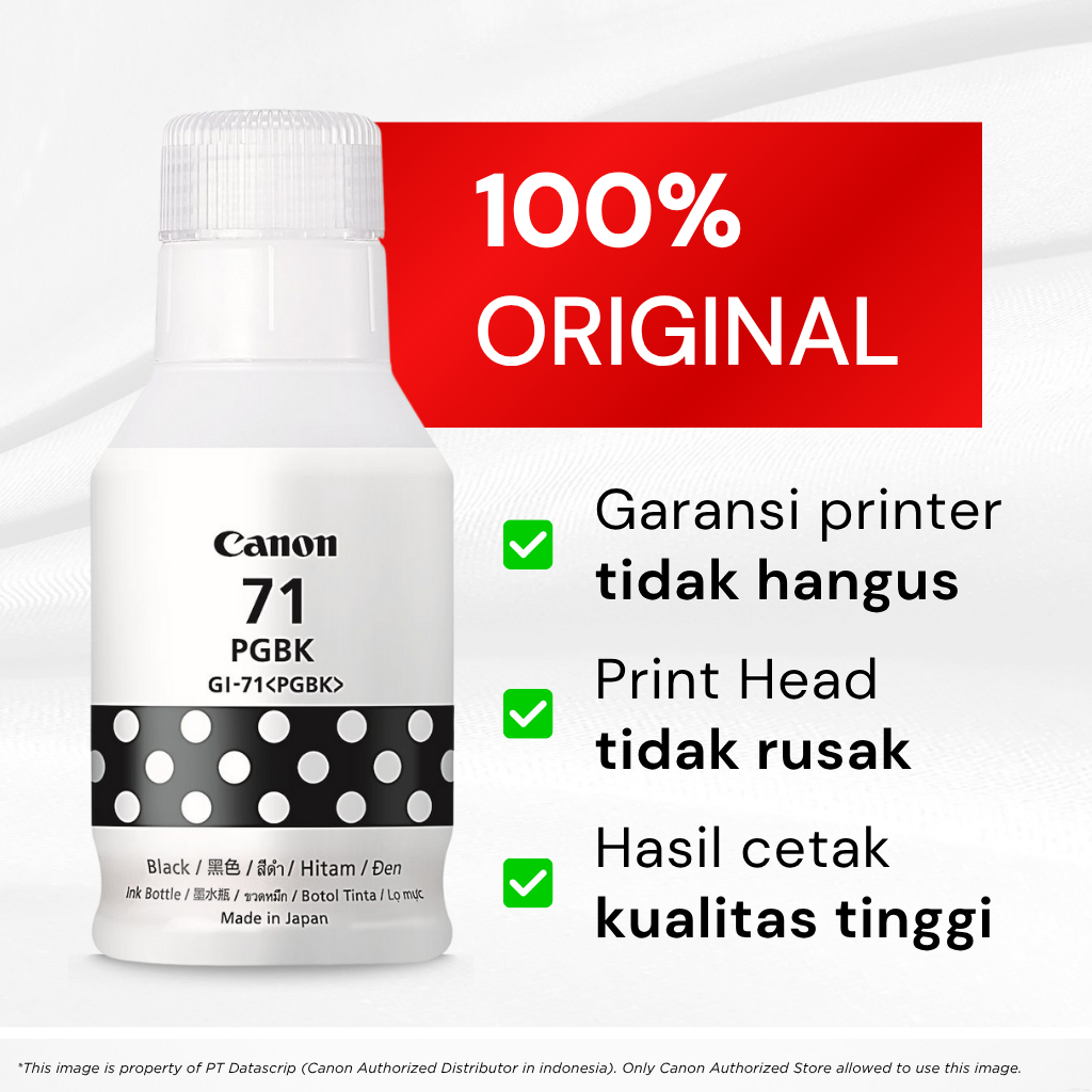 100% ORIGINAL Tinta Canon GI 71 – Printer G1730 G1737 G2730 G2770 G3730 G3770 G4770 G4780 G1020 G2020 G3020