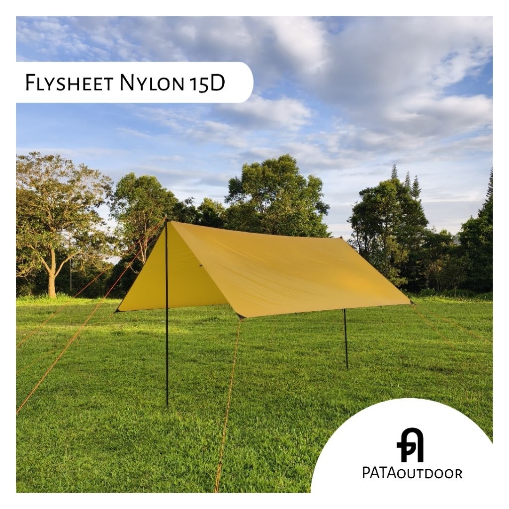 Flysheet Ultralight Nylon 3x3 4x3 15D (19 loop) Shelter Atap Tenda Camping