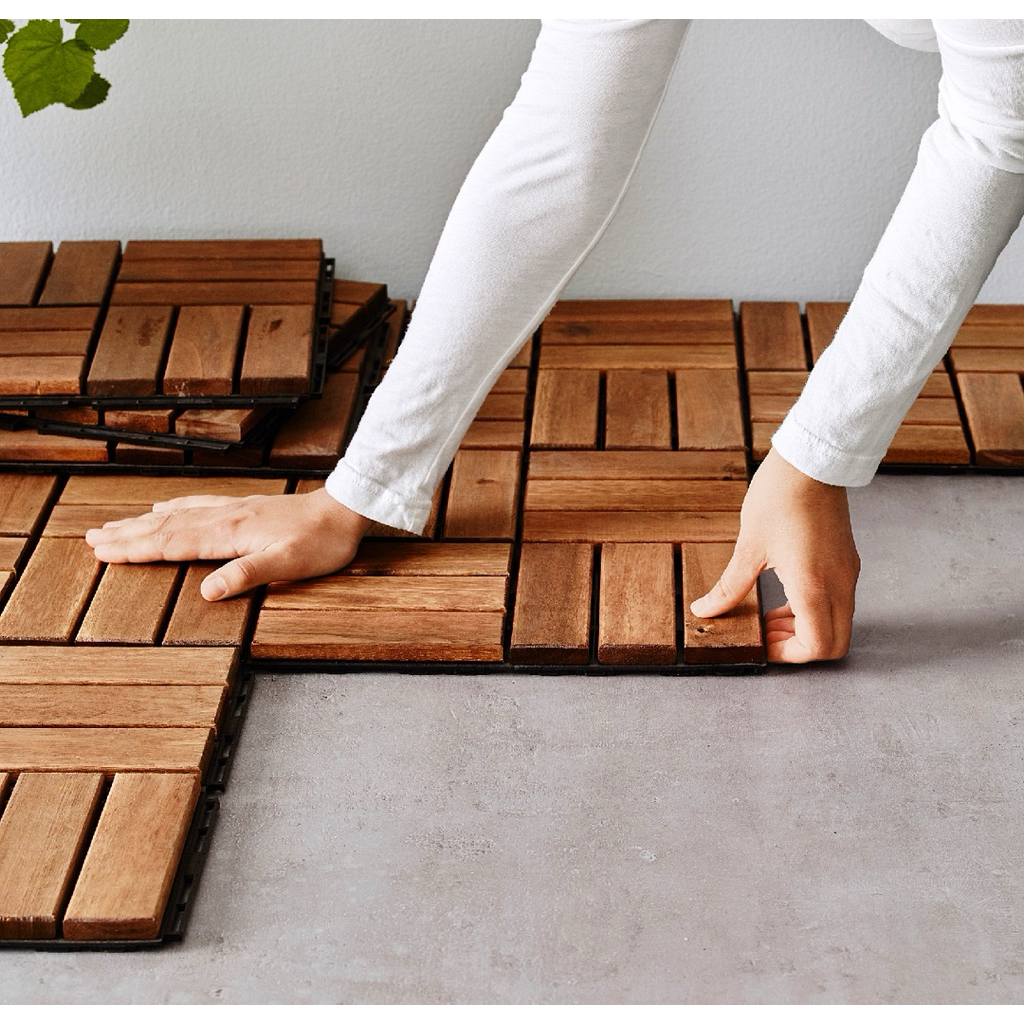 [TokoAcin] Runnen dek lantai kayu, dek lantai luar ruang diwarnai coklat 0.81m2, dek lantai, hiasan 